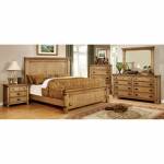 Pioneer 4  Pc Set Burnished Pine (Queen Bed + Night Stand + Dresser + Mirror)
